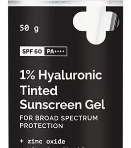 Derma co 1% Hyaluronic Tinted Sunscreen Gel SPF60 (50g) Black wala