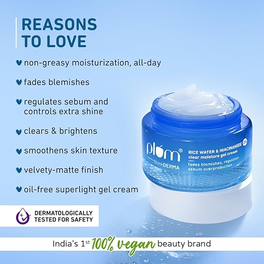 Plum Rice water & Niacinamide 2% Clear moisture gel cream 50ML - Image 5