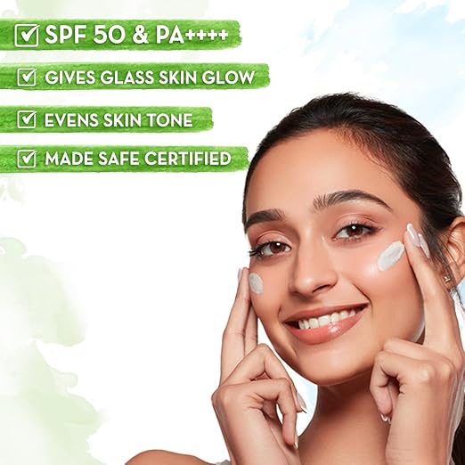 Mamaearth Rice water Dewy sunscreen SPF 50PA+++ (50g) - Image 4