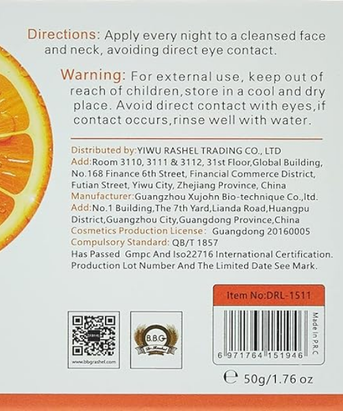 Dr. Rashel Vitamin C Brightening & Anti-Aging Night Cream, White - 50g - Image 3