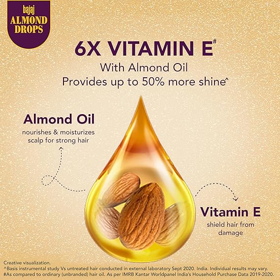 BAJAJ ALMOND DROPS HAIR OIL, 190ml - Image 5