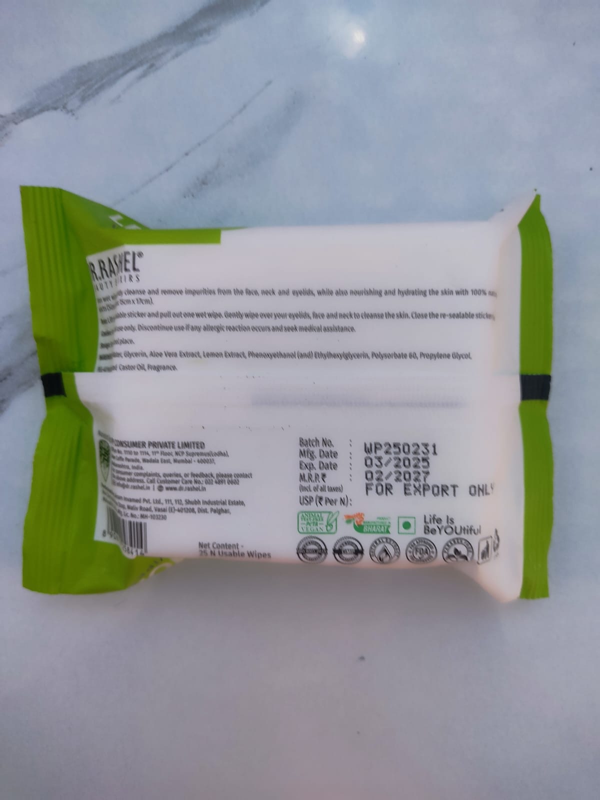 Dr Rashel Lemon Face Wet Wipes Pack - Image 2