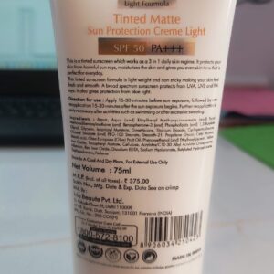 Asta Berry UV Guard Tinted Matte Sun protection Creme Light SPF50 PA+++, 75ml