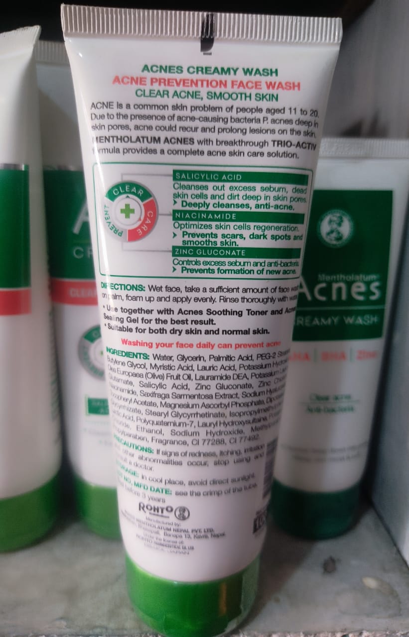 ACNES Creamy Wash Clear Acne & Anti-Bacteria, 100gm - Image 3