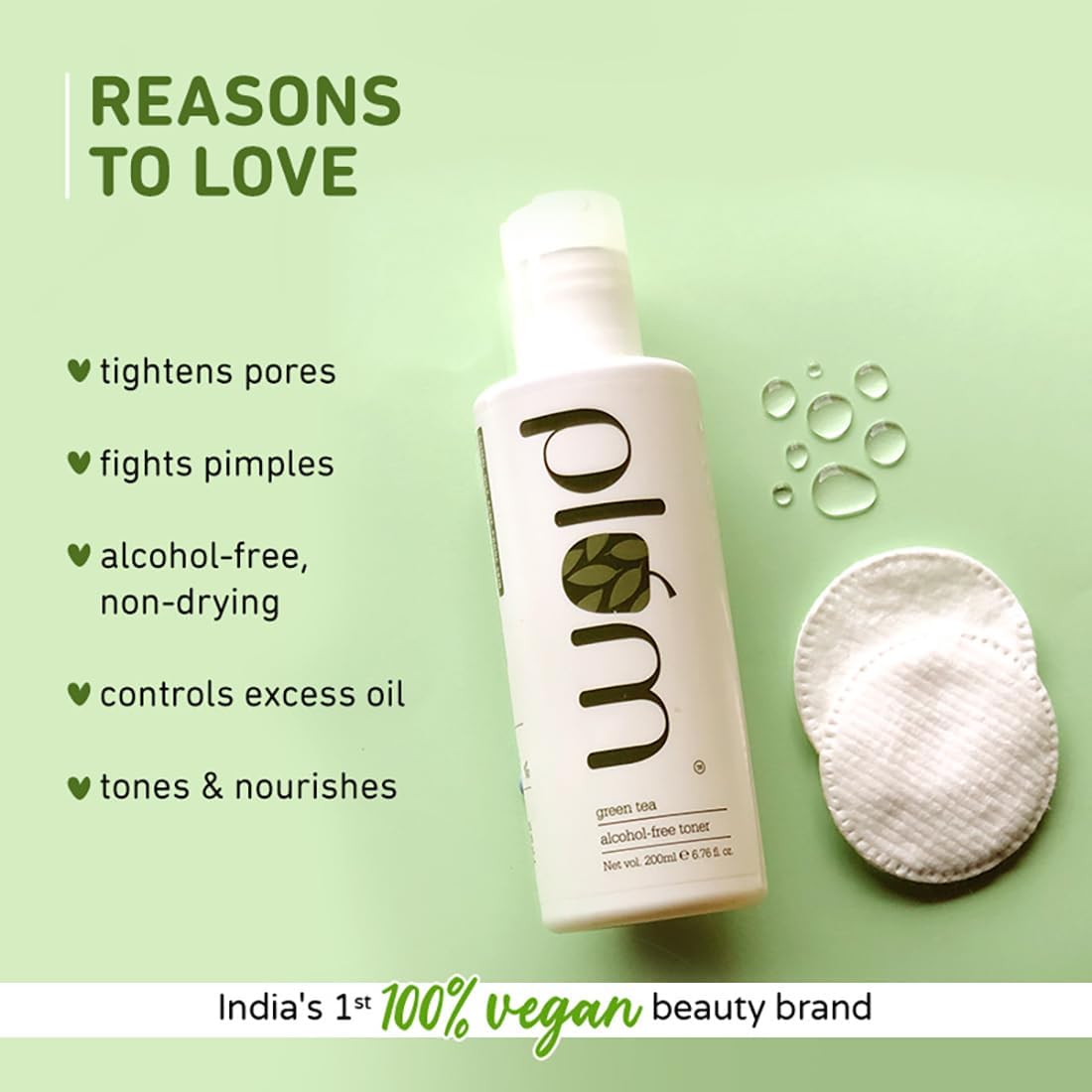 Plum Face Toner for Acne-Prone Skin with Green Tea - 200ml - Image 2