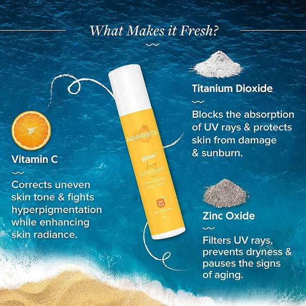 Aqualogica Radiance+ SPF 50+ Dewy Sunscreen 50g Indoor & Outdoor Protection - Image 5