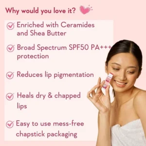 WishCare Ceramide Lip Balm With SPF 50 PA+++ (Tinted)