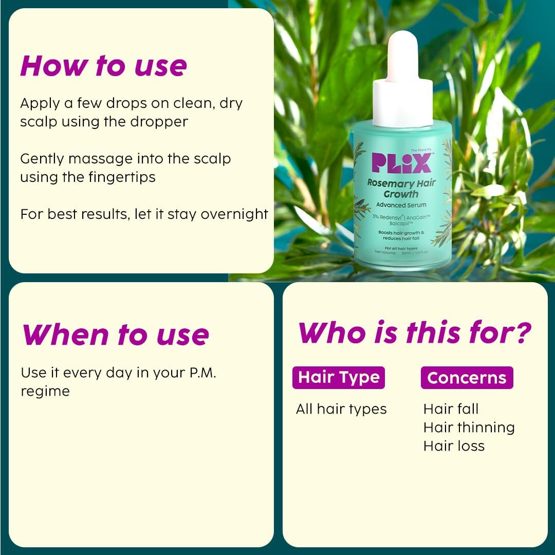 Rosemary Advanced Hair Growth Serum | Reduces Hair Fall & Promotes Hair Growth (30ml) - Image 2
