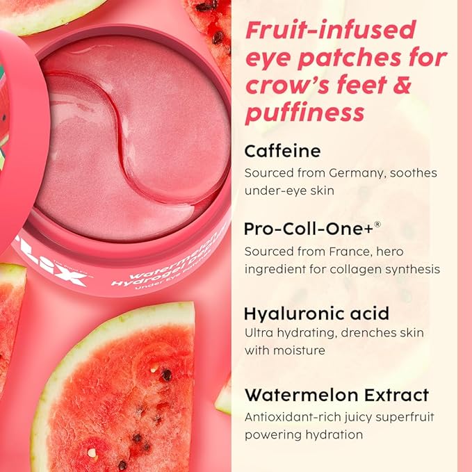 Watermelon hydrogel eye patches to de-puff & revive under-eye area instantly | 28 patches - Image 5