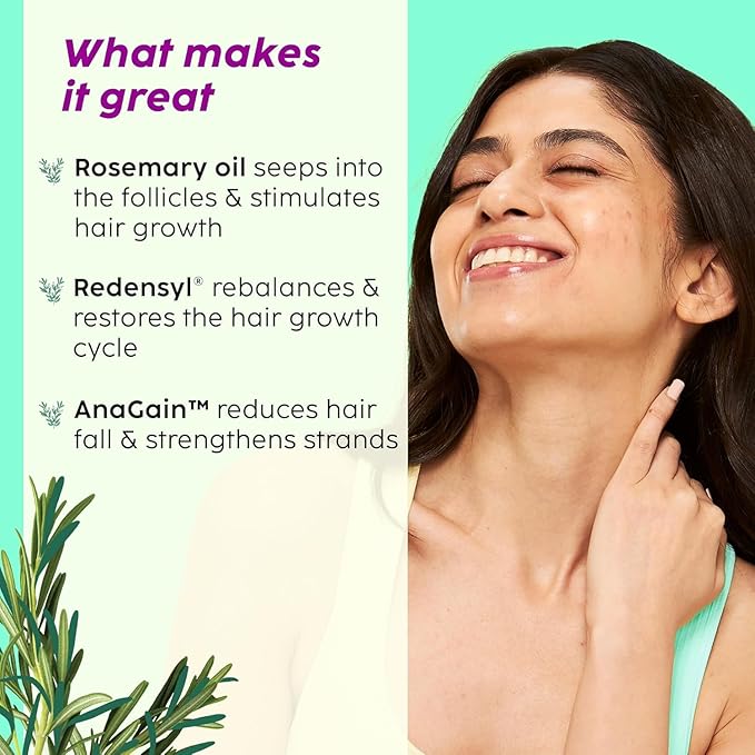 Rosemary Advanced Hair Growth Serum | Reduces Hair Fall & Promotes Hair Growth (30ml) - Image 3