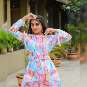 Vibrant Ensemble: Printed Top and Palazzo Co-ord Set