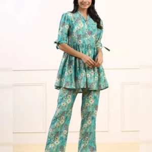 Boho Chic: Multi-Color Printed Top and Palazzo Co-ord Set