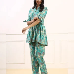 Boho Chic: Multi-Color Printed Top and Palazzo Co-ord Set