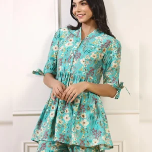 Boho Chic: Multi-Color Printed Top and Palazzo Co-ord Set