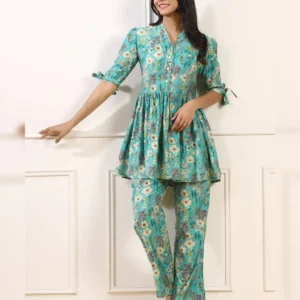 Boho Chic: Multi-Color Printed Top and Palazzo Co-ord Set