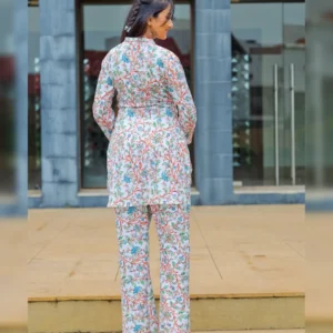 Blossom Fusion: Printed Top and Palazzo Co-ord Set