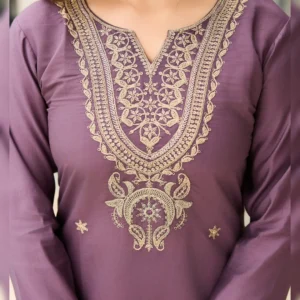 Elegant Viscose Embroidered Kurta Set with Jacquard Dupatta