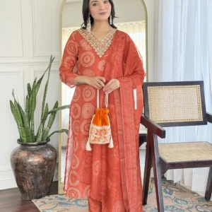 Rayon Embroidered Kurta Set with Taby Dupatta