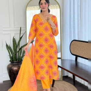 Rayon Embroidered Kurta Set with Taby Dupatta