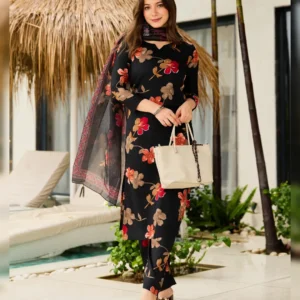 Graceful Silk Blend Embroidered Kurta Set with Jacquard Organza Dupatta 