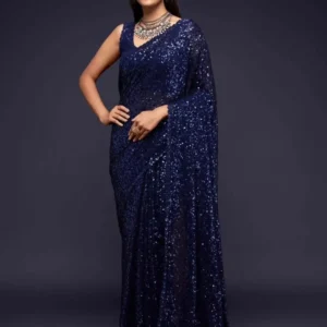 Georgette Saree with Intricate Embroidery and Sequin Work