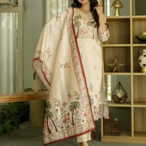 Graceful Viscose Assam Silk Kurta Set with Embroidered Beads Work