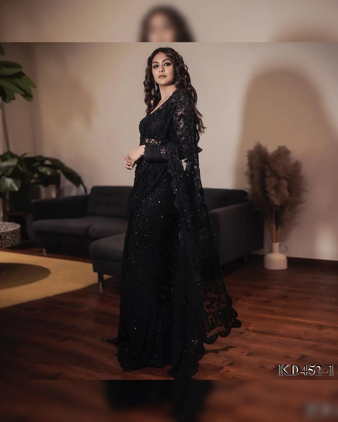 Sparkling Sequin Symphony: Soft Net Saree with Intricate Thread Work