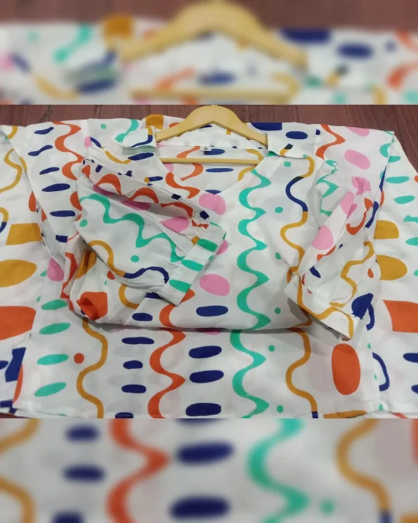 Video Player Quirky Prints Cotton Midi Dress - Image 2