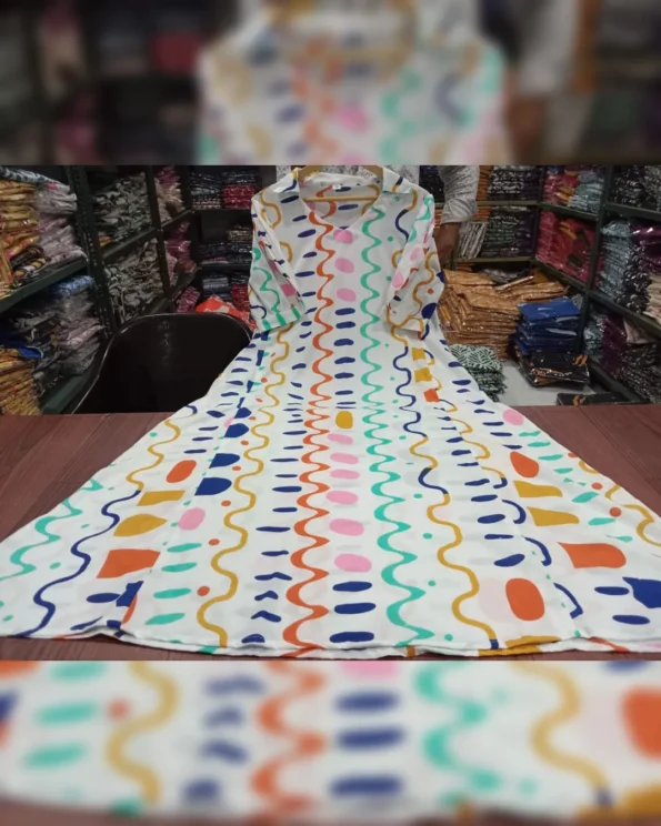 Video Player Quirky Prints Cotton Midi Dress - Image 3