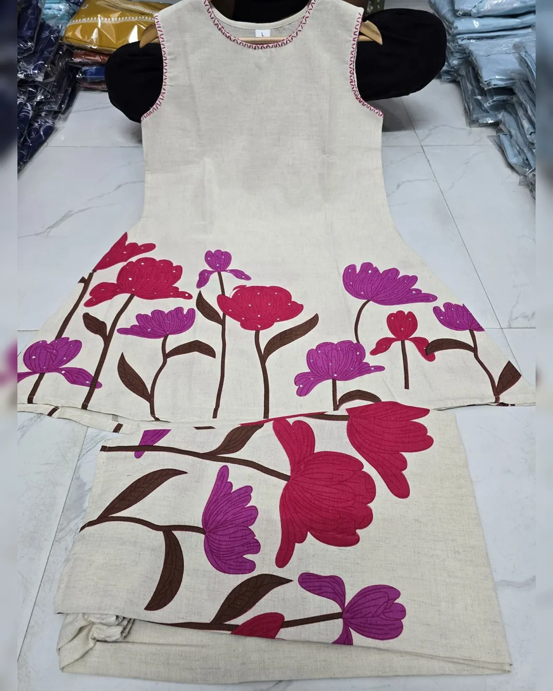 Premium Printed Cotton Flex Kurti & Pant Set - Image 9
