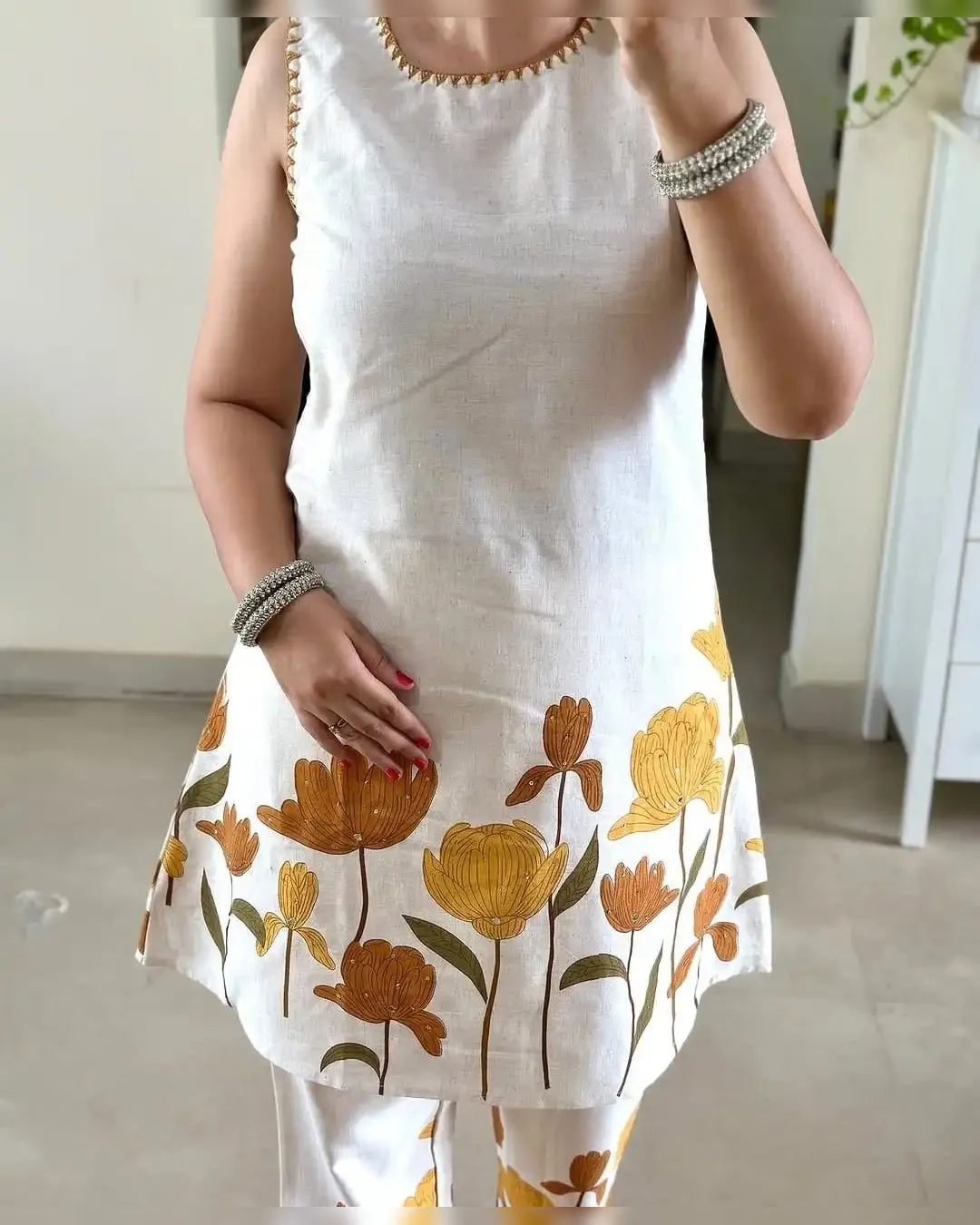 Premium Printed Cotton Flex Kurti & Pant Set - Image 12