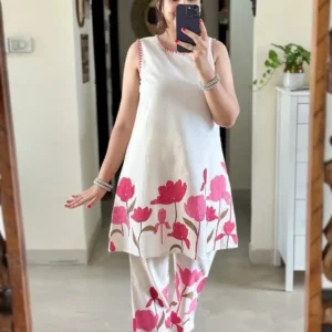 Premium Printed Cotton Flex Kurti & Pant Set