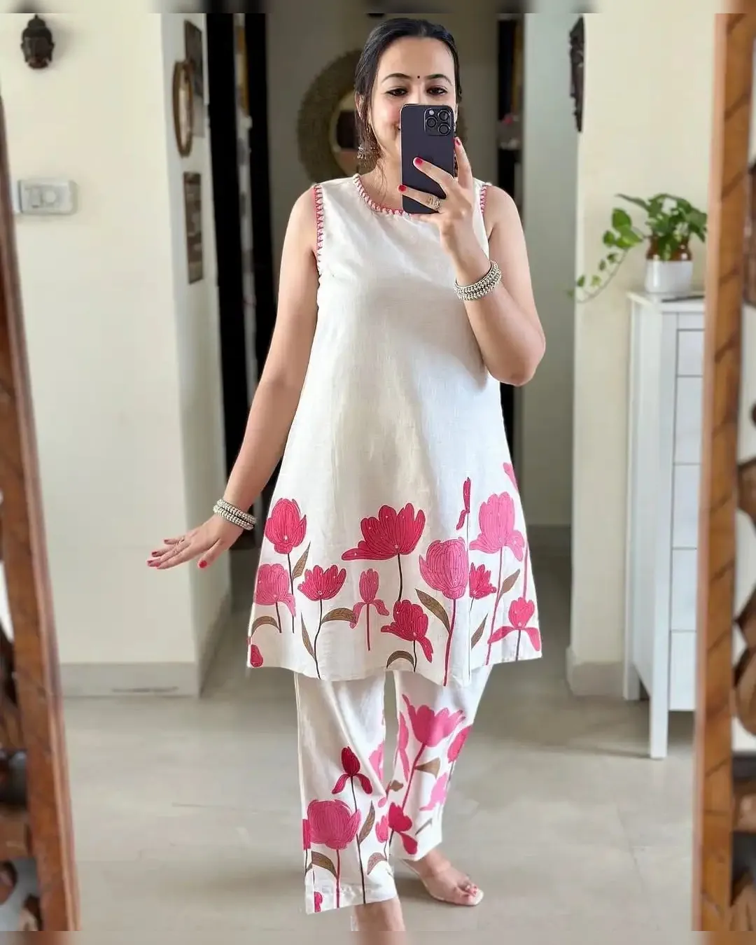 Premium Printed Cotton Flex Kurti & Pant Set - Image 14
