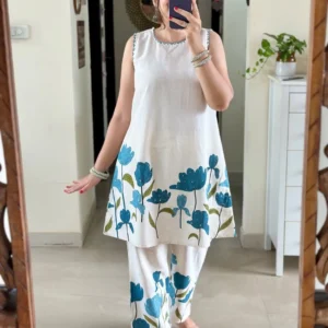 Premium Printed Cotton Flex Kurti & Pant Set