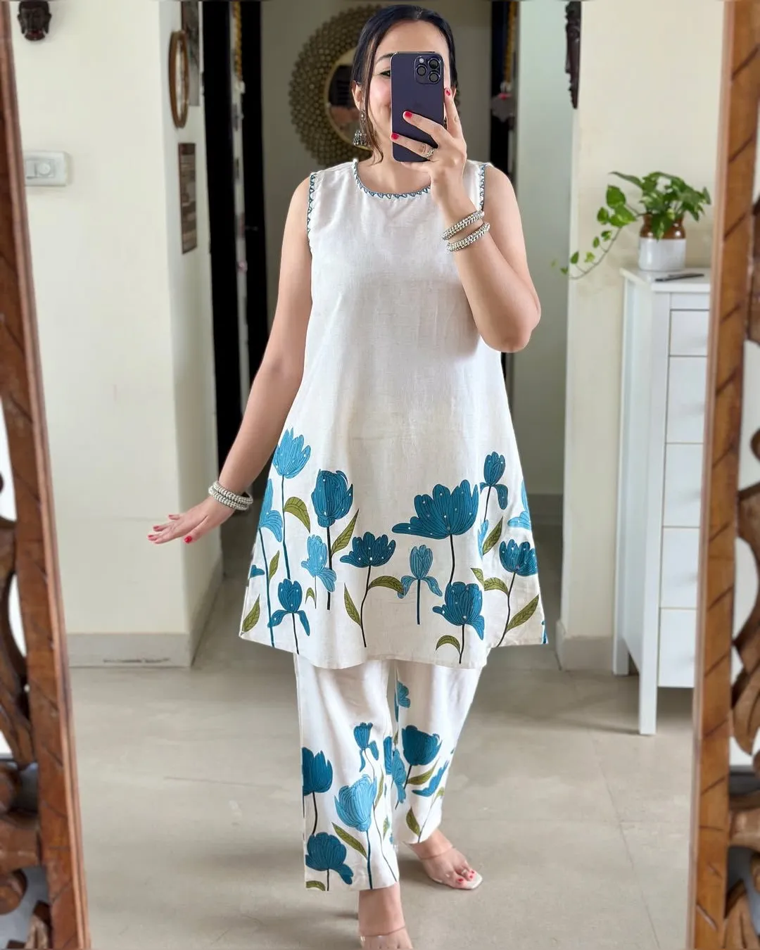 Premium Printed Cotton Flex Kurti & Pant Set - Image 3
