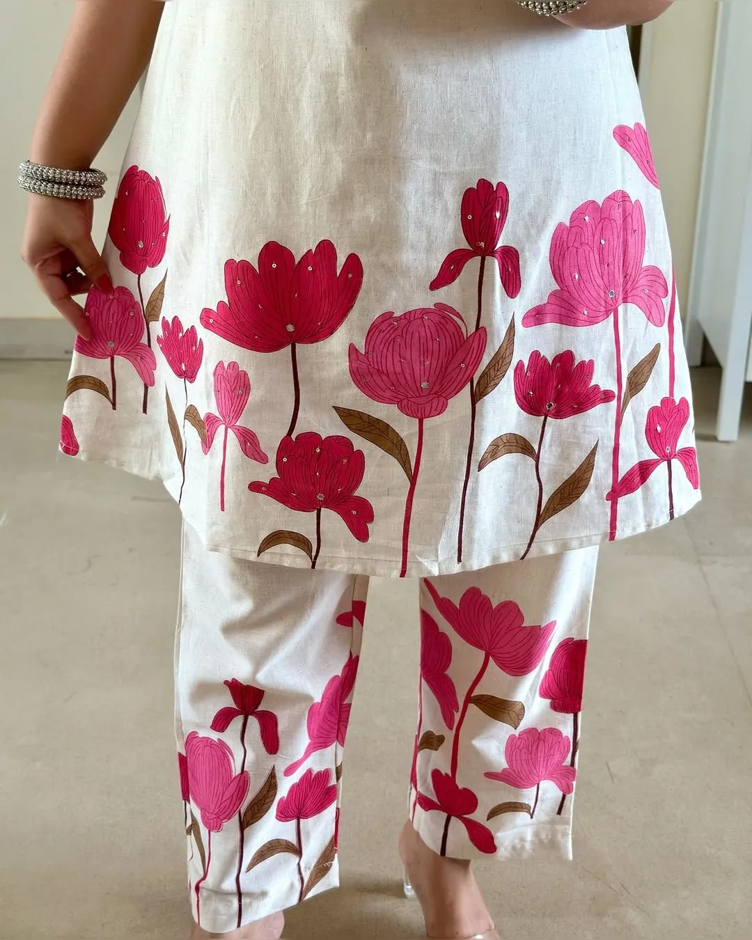 Premium Printed Cotton Flex Kurti & Pant Set - Image 5