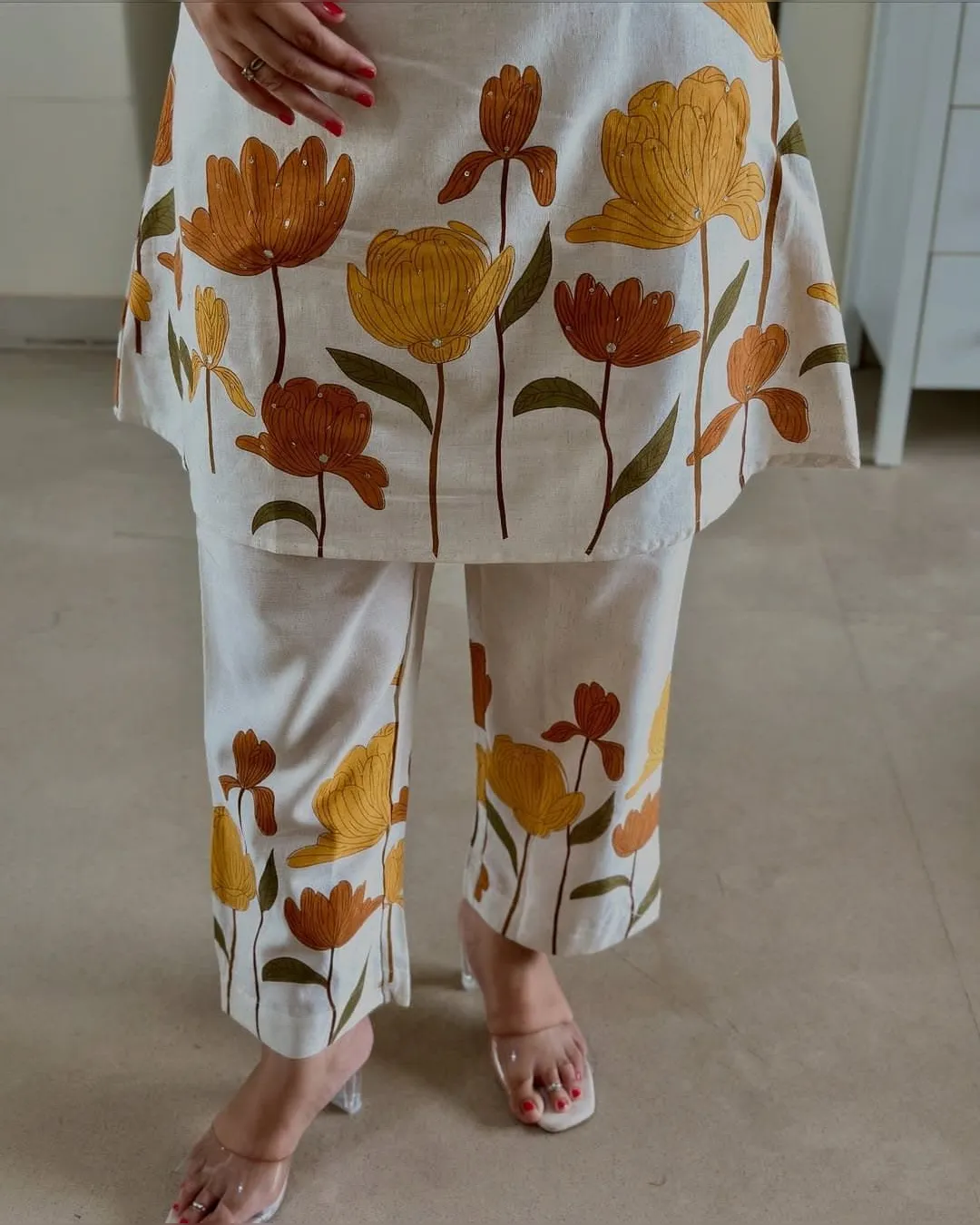 Premium Printed Cotton Flex Kurti & Pant Set - Image 6