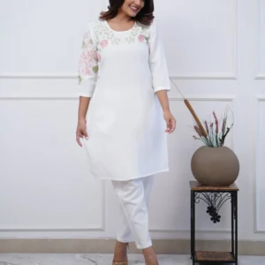 Stylish Embroidered Pure Cotton Co-Ord Set with Pocket Pants