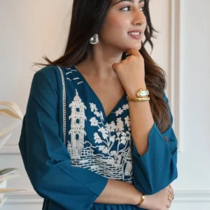 Premium Rayon Top & Plazo Co-ord Set with Heavy Embroidery Yoke