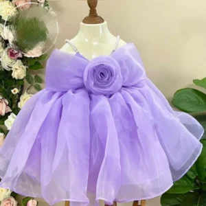 Exquisite Heavy Organza Gown with Double Flair and Flora