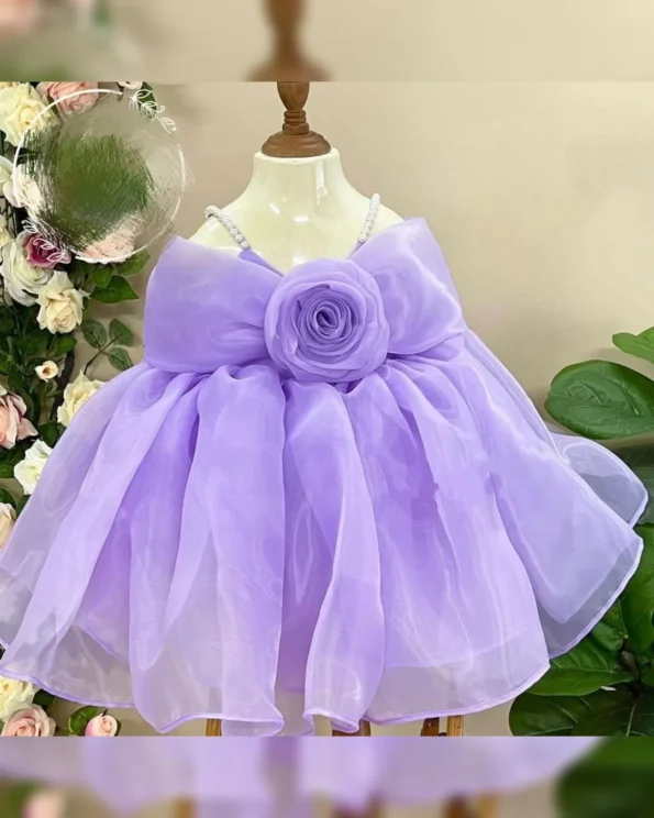 Exquisite Heavy Organza Gown with Double Flair and Flora - Image 7