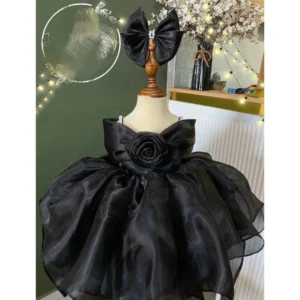 Exquisite Heavy Organza Gown with Double Flair and Flora