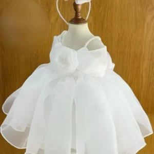 Exquisite Heavy Organza Gown with Double Flair and Flora