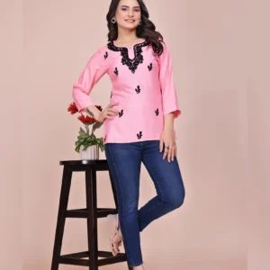 Embroidered Viscose Rayon Tunic – Elegant & Comfortable Daily Wear