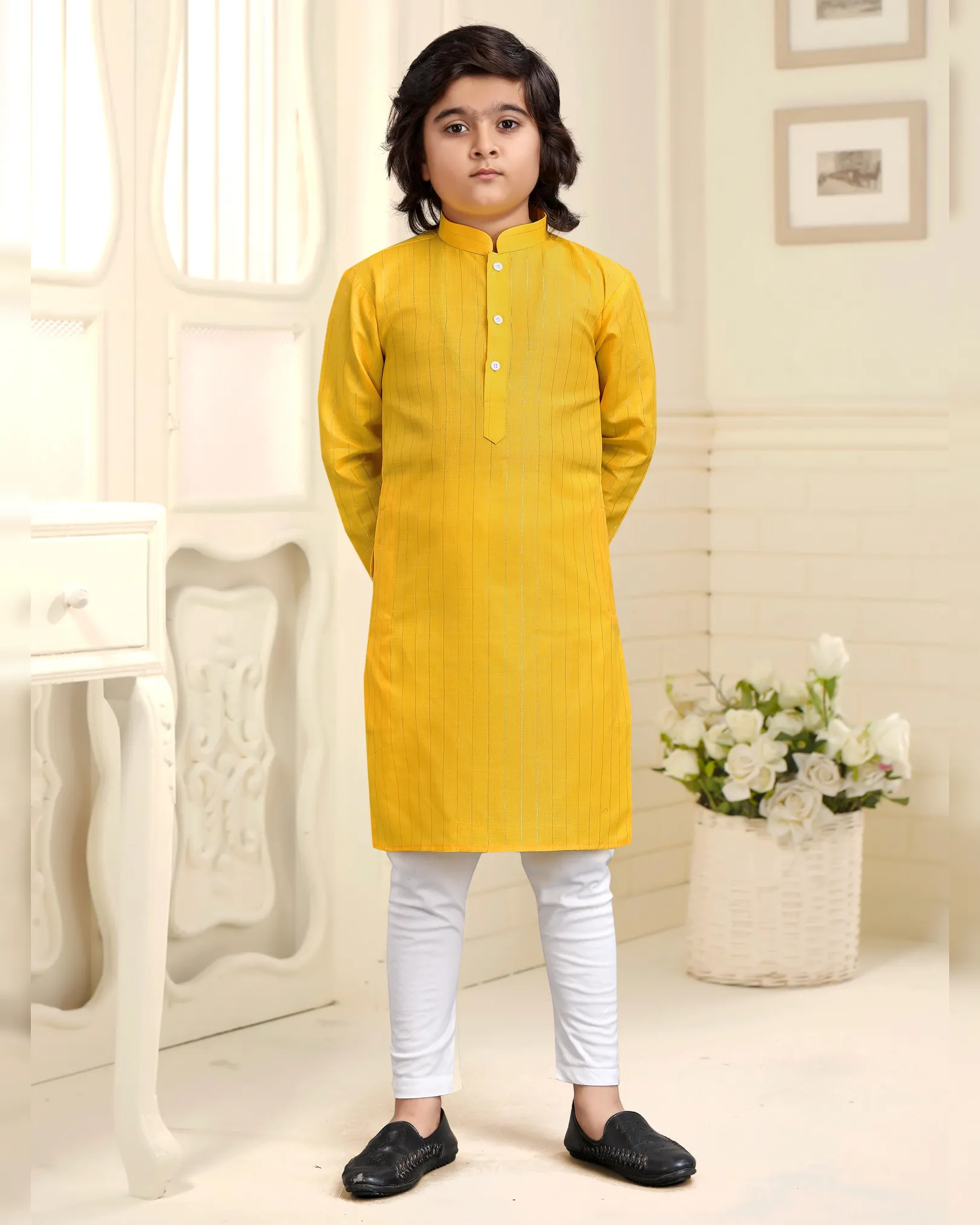 Cotton Festive Boys Kurta Pyjama - Image 7