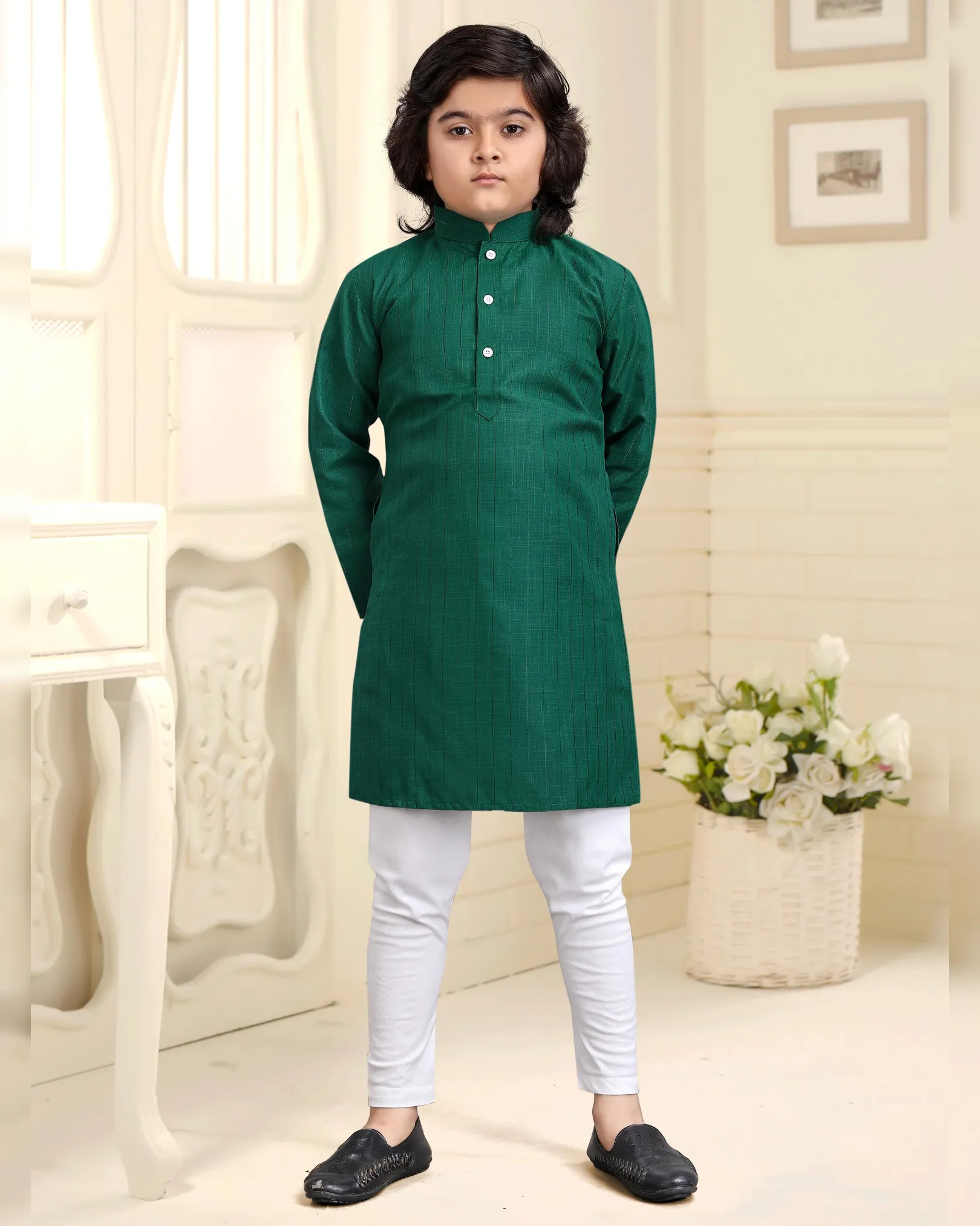 Cotton Festive Boys Kurta Pyjama - Image 6