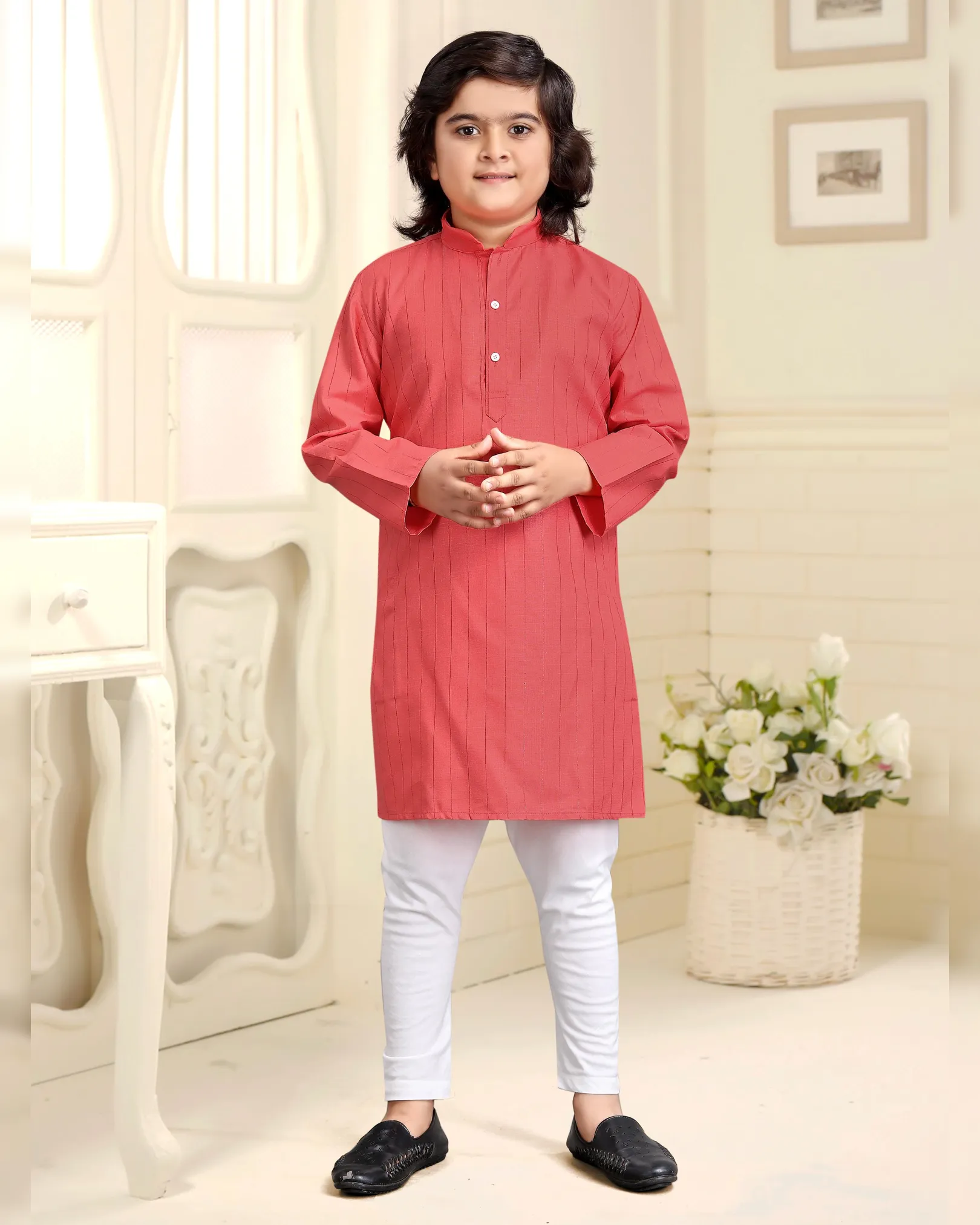 Cotton Festive Boys Kurta Pyjama - Image 2