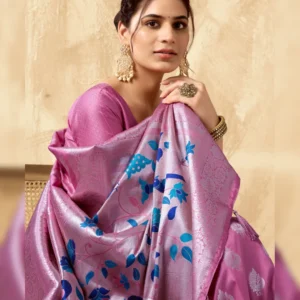 Rich Peacock Pallu Silk Saree with Zhallar Border