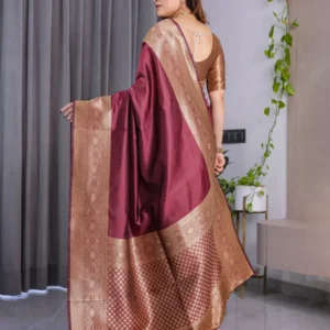 Pure Banarasi Silk Sarees with Attached Blouse Piece – Elegant Zari Woven Collection