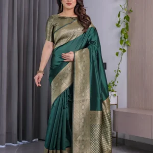 Pure Banarasi Silk Sarees with Attached Blouse Piece – Elegant Zari Woven Collection